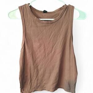 Cotton on BODY Ribbed Crop Tank Top - Brown - XL